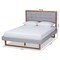 Baxton Studio Livinia Grey Upholstered and Ash Walnut Wood King Size Platform Bed 164-9418-9436 - alternate 3